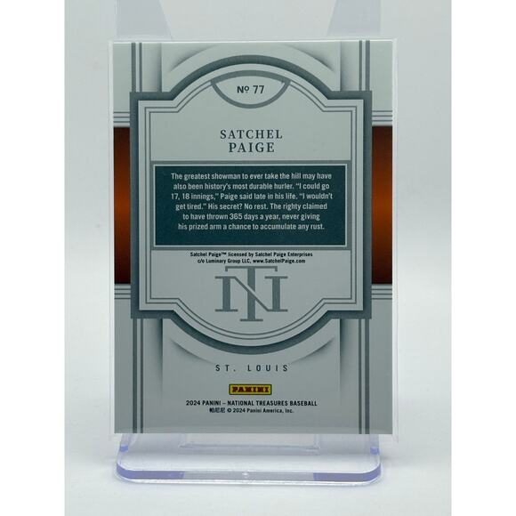 2024 Panini National Treasures SATCHEL PAIGE Bronze Foil 5/99 SP St. Louis - Picture 2 of 2